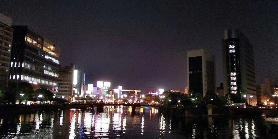 Nakasu riverside at night