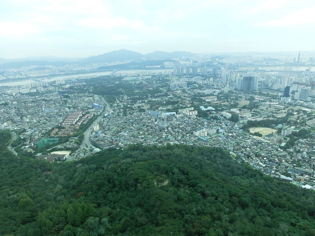Wide city view south from Namsan